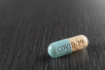Antiviral sought-after capsule for treatment and prevention of new corona virus infection. Possible future remedy medicine for the world global infection