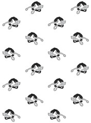 Naklejka premium Vector seamless pattern of hand drawn doodle sketch colored equestrian western cowboy hackamore horse beet isolated on white background