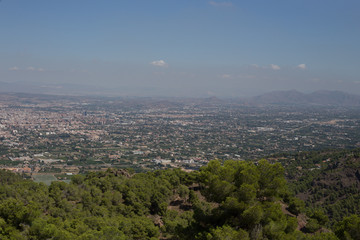 Aerial view of the landscape of the city of Murcia