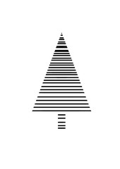 Fototapeta premium Pojedyncza ręcznie rysowane nowy rok i drzewo Xmas. Doodle ilustracja do zimowych kart okolicznościowych, plakatów, naklejek i sezonowego projektu.