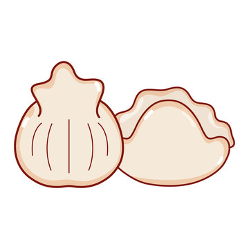 dumpling and cookie food japanese menu cartoon isolated icon