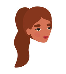 Isolated woman head vector design