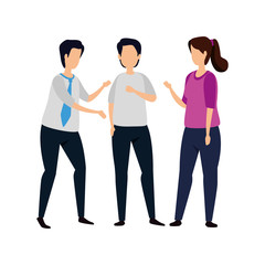 Obraz premium young men with woman avatar characters vector illustration design