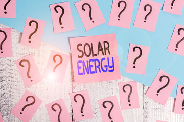 Text sign showing Solar Energy. Business photo showcasing radiation from the Sun capable of...