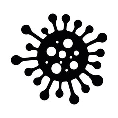 Virus sign. Symbol of coronavirus and COVID-19 desease. Simple flat black vector icon