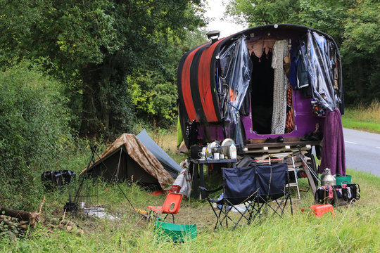 mit Pferdewagen auf Reisen
