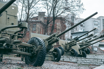 Fototapeta na wymiar Old soviet heavy equipment from the second world war