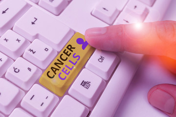 Word writing text Cancer Cells. Business photo showcasing forming solid tumors or flooding the...