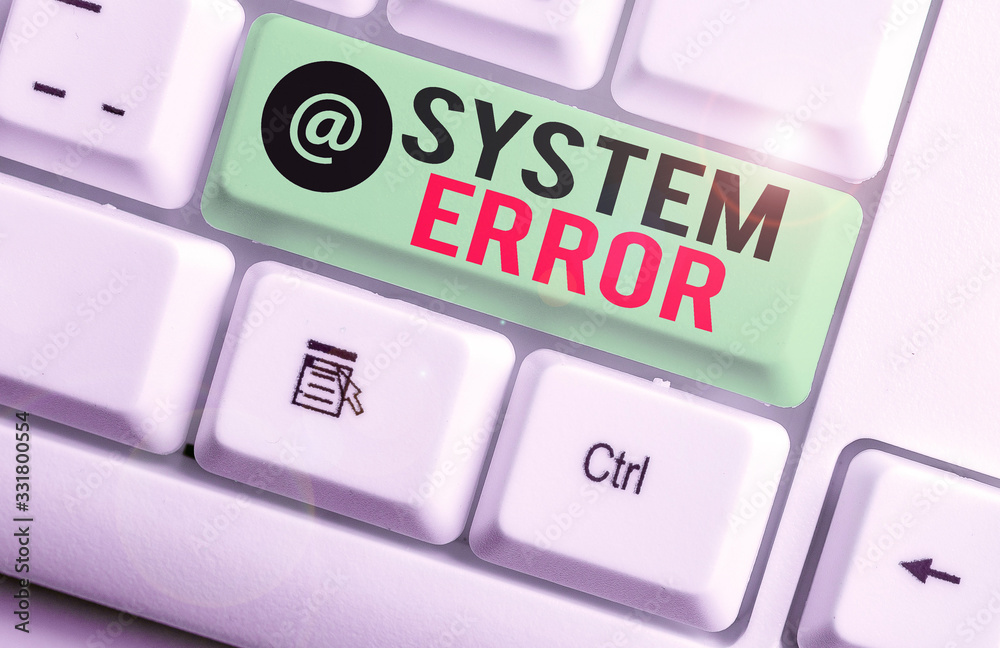 Aufkleber conceptual hand writing showing system error. concept meaning instruction that is not recognized by 