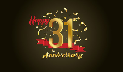 Anniversary celebration background. with the 31st number in gold and with the words golden anniversary celebration.