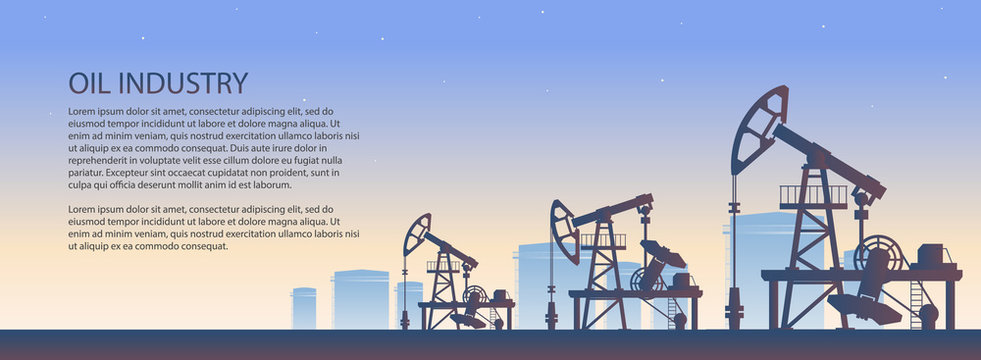 Banner with the concept of the oil industry. Oil price drops down graph and chart with world map background. Template with place for your text