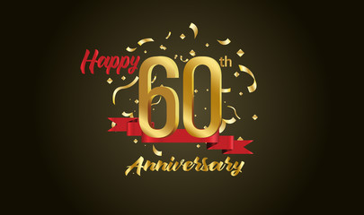 Anniversary celebration background. with the 60th number in gold and with the words golden anniversary celebration.