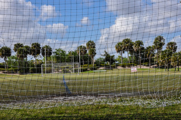 Coronavirus Park Closed Soccer Net Goalie Closeup Football COVID19