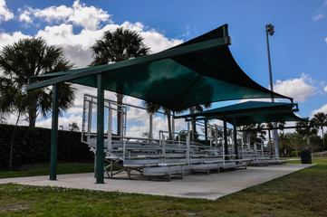 Coronavirus Park Closed Bleacher Stand Steel Soccer Football Metal COVID19