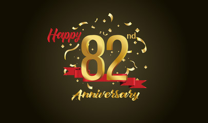 Anniversary celebration background. with the 82nd number in gold and with the words golden anniversary celebration.