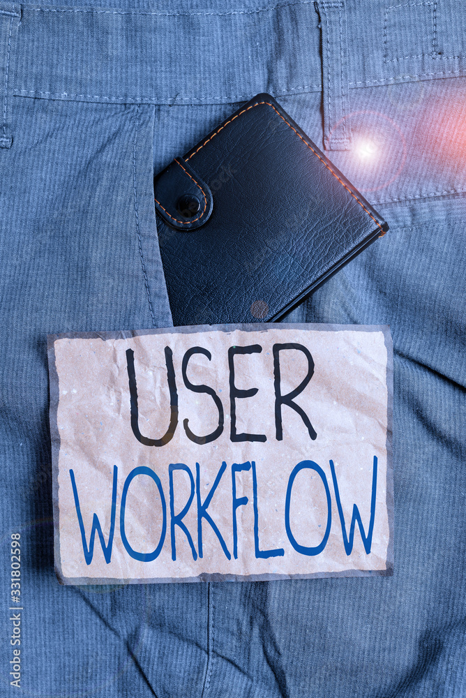 Poster handwriting text writing user workflow. conceptual photo orchestrated and repeatable pattern of busi