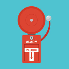 Fire Alarm Flat Design Emergency Services Icon