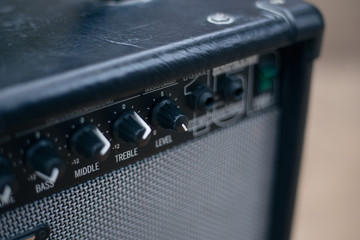 Obraz premium Black Electric Guitar Amplifier for musicians