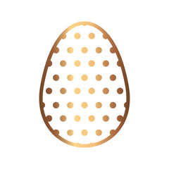 golden egg easter with dots decorated isolated icon vector illustration design