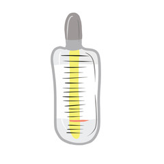 Old mercurial thetmometer isolated on white background. Hand drawn vector illustration in cartoon doodle style