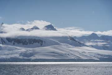 Mountain and sea landscape in Antarctica