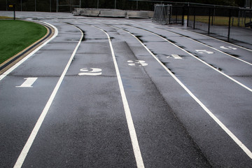 Wet racing track