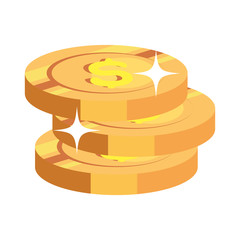 pile coins money cash isolated icon vector illustration design