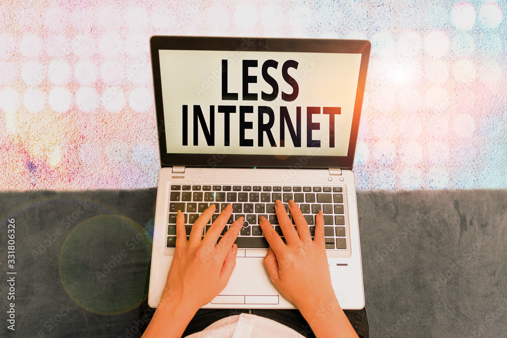 Poster conceptual hand writing showing less internet. concept meaning having no way of connecting or access