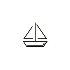 ship vector outline logo design