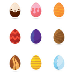 Set of easter eggs icons
