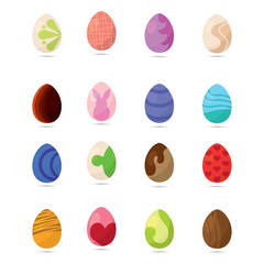 Set of easter eggs icons