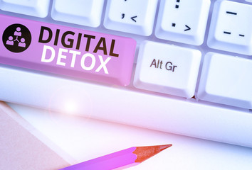 Word writing text Digital Detox. Business photo showcasing period of time during a demonstrating...