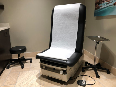Doctor's examination seat/table in a consulting room