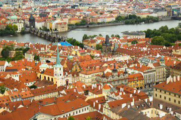 Fototapeta na wymiar red roofs of the old town of Prague