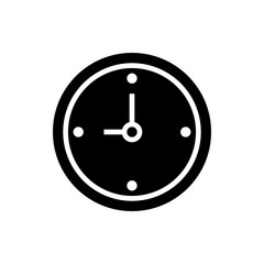 Clock Vector Icon Glyph Illustration