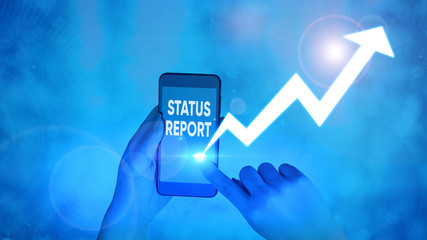Conceptual hand writing showing Status Report. Concept meaning document relating a situation of something such as a project