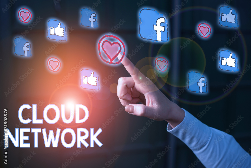 Poster conceptual hand writing showing cloud network. concept meaning access of networking resources from c