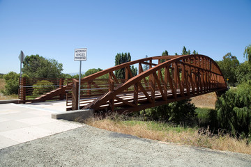 Steel Pedestrian Bridge in Park