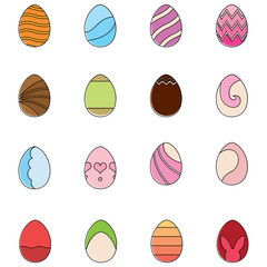 Set of easter eggs icons