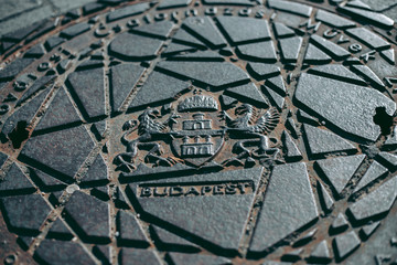 Budapest City Metal Sewer Hatch