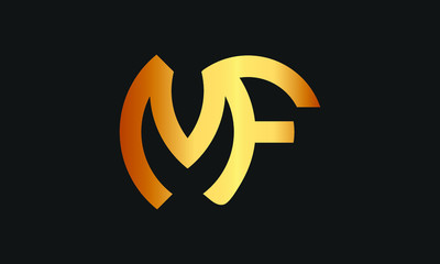 FM, MF Letter Logo Design with Creative Modern Trendy Typography and monogram logo.