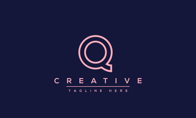 Obraz premium Abstract monogram letter Q logo icon design. Minimalist Q QQ creative initial based vector template.