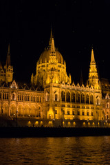 Fototapeta premium Budapest Parliament Buildings at night with backlight