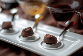 Traditional truffles and wine