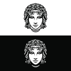 beautiful goddess vector logo design