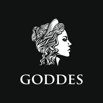 beautiful goddess vector logo design