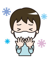 マスク　男の子2　イラスト