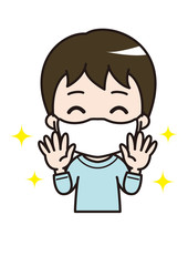 マスク　男の子5　イラスト