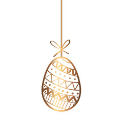 golden egg easter decorated hanging vector illustration design