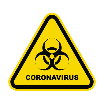 Coronavirus warning sign in a triangle vector illustration. Global epidemic of 2019-nCov covid-19.